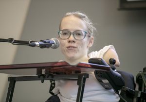 NO FEE FOR REPRO. 13th December 2018. Joanne O'Riordan, Disabilities Rights Activist speaking at the National Advocacy Service for People with Disabilities Conference held today in Croke Park